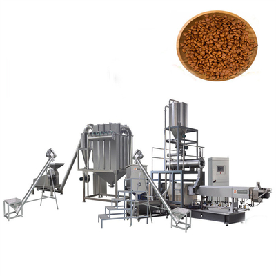 خط تولید غذای گربه حیوانات خانگی تمام اتوماتیک 150 کیلووات فولاد ضد زنگ 25*2.5*3.5 متر