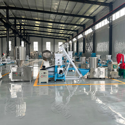 Pet Feed Production Line equipped with pellet mill grinding mill and extruder to produce sinking and floating animal feed pellets