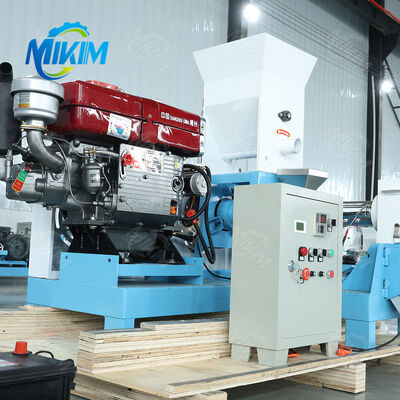 MIKIM 500 کیلوگرم در ساعت دستگاه پلت ساز غذای ماهی شناور تک پیچ دیزلی
